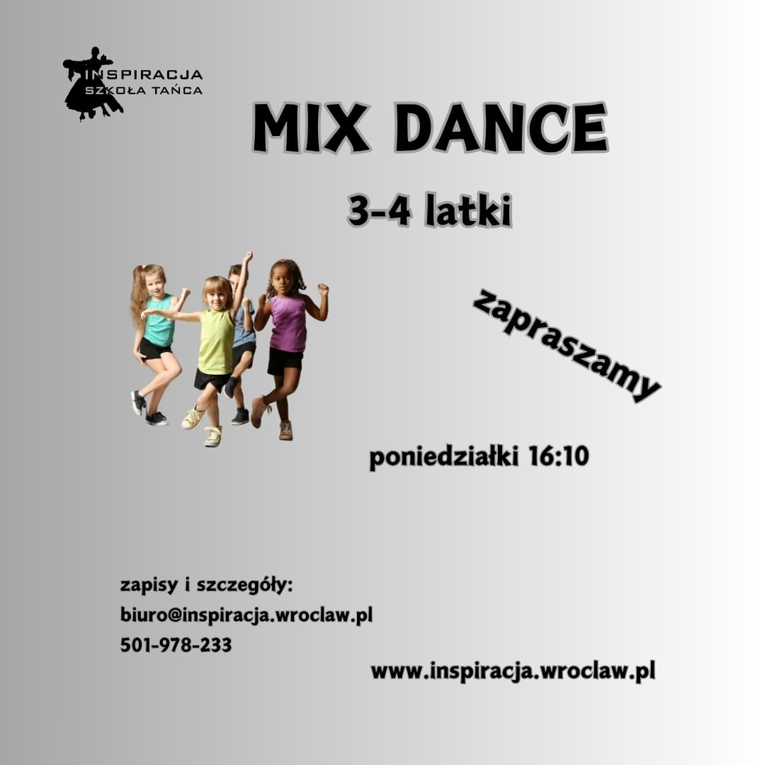 mix dance, zajęcia dla najmłodszych